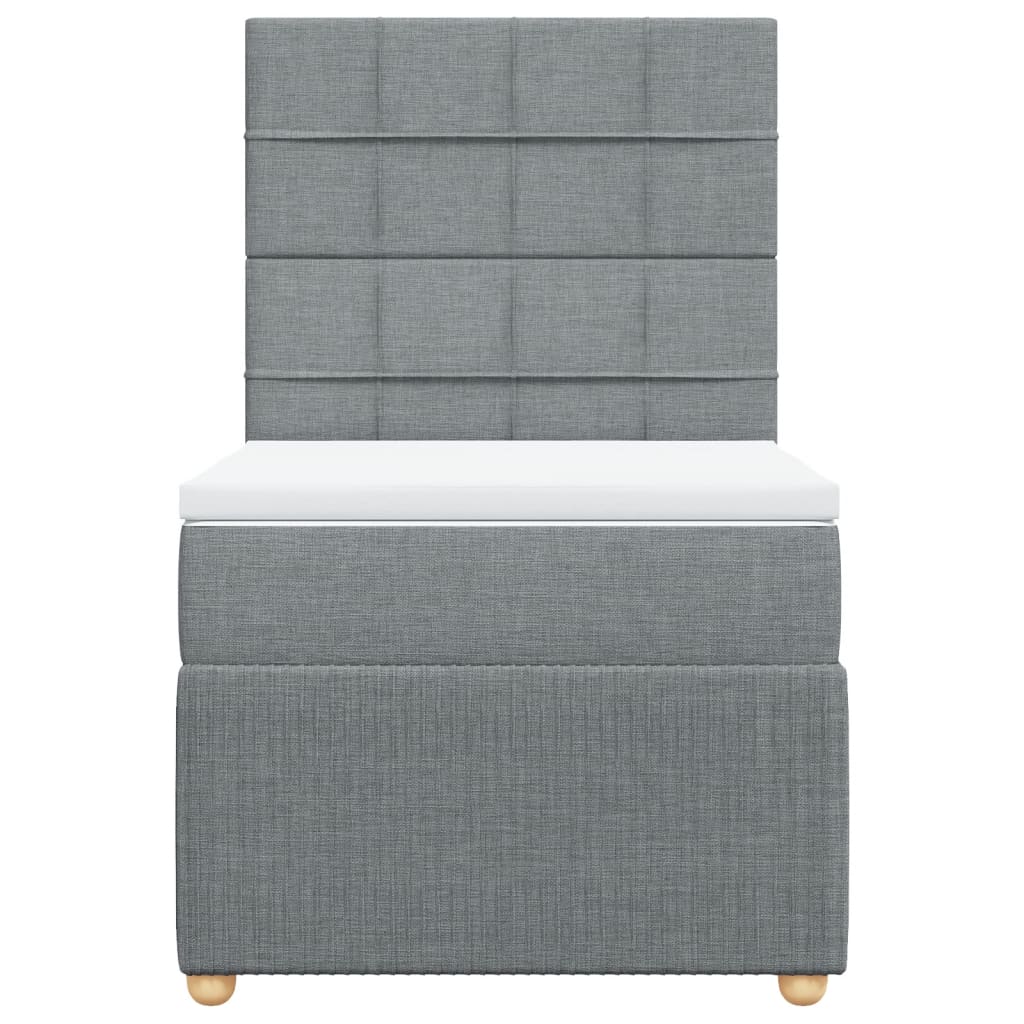 Boxspring met matras stof lichtgrijs 80x200 cm is nu te koop bij PeponiXL, paradijselijk wonen!