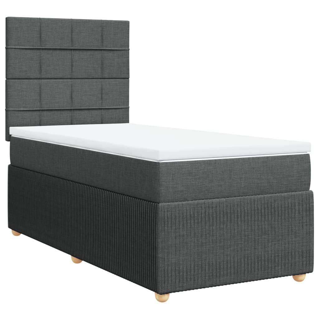 Boxspring met matras stof donkergrijs 80x200 cm is nu te koop bij PeponiXL, paradijselijk wonen!