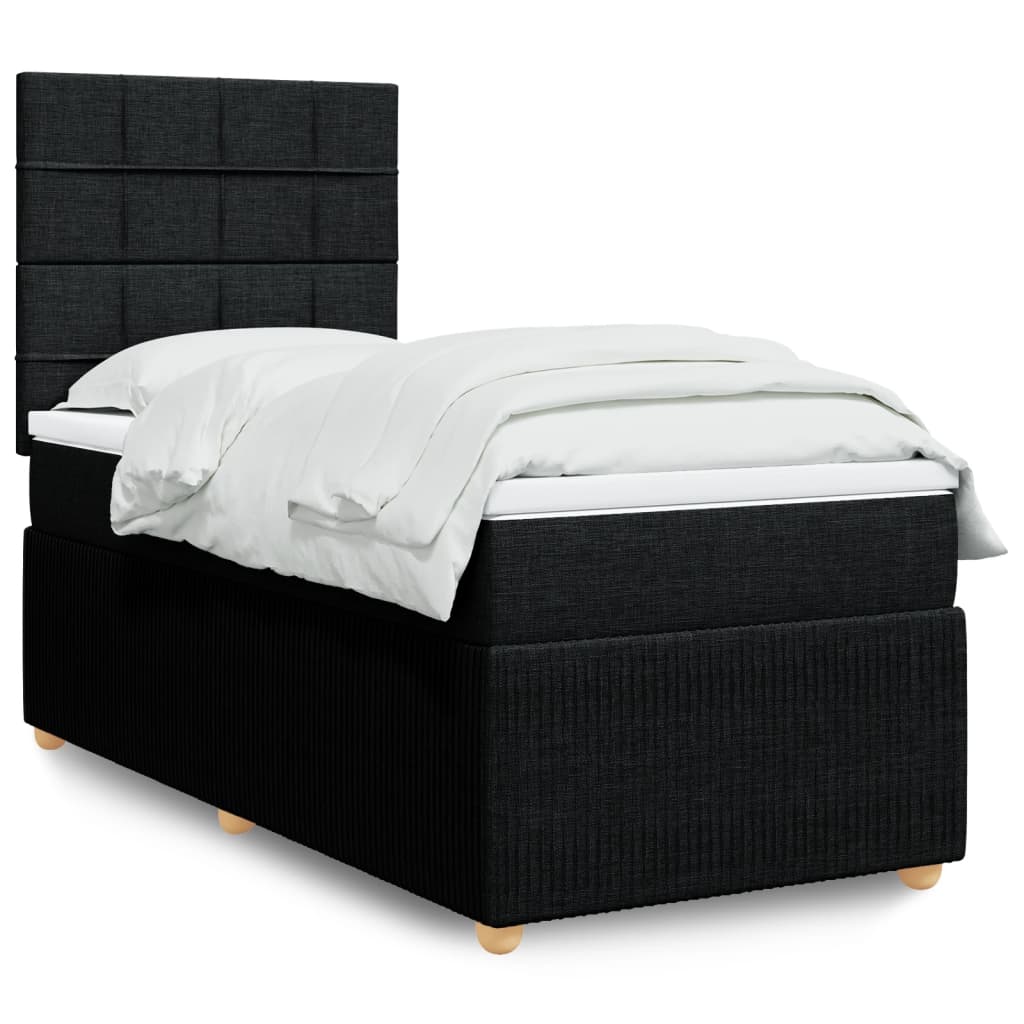 Boxspring met matras stof zwart 80x200 cm is nu te koop bij PeponiXL, paradijselijk wonen!