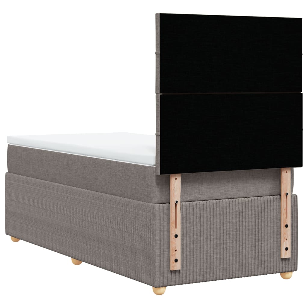 Boxspring met matras stof taupe 80x200 cm is nu te koop bij PeponiXL, paradijselijk wonen!
