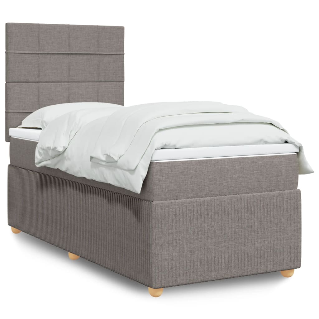 Boxspring met matras stof taupe 80x200 cm is nu te koop bij PeponiXL, paradijselijk wonen!
