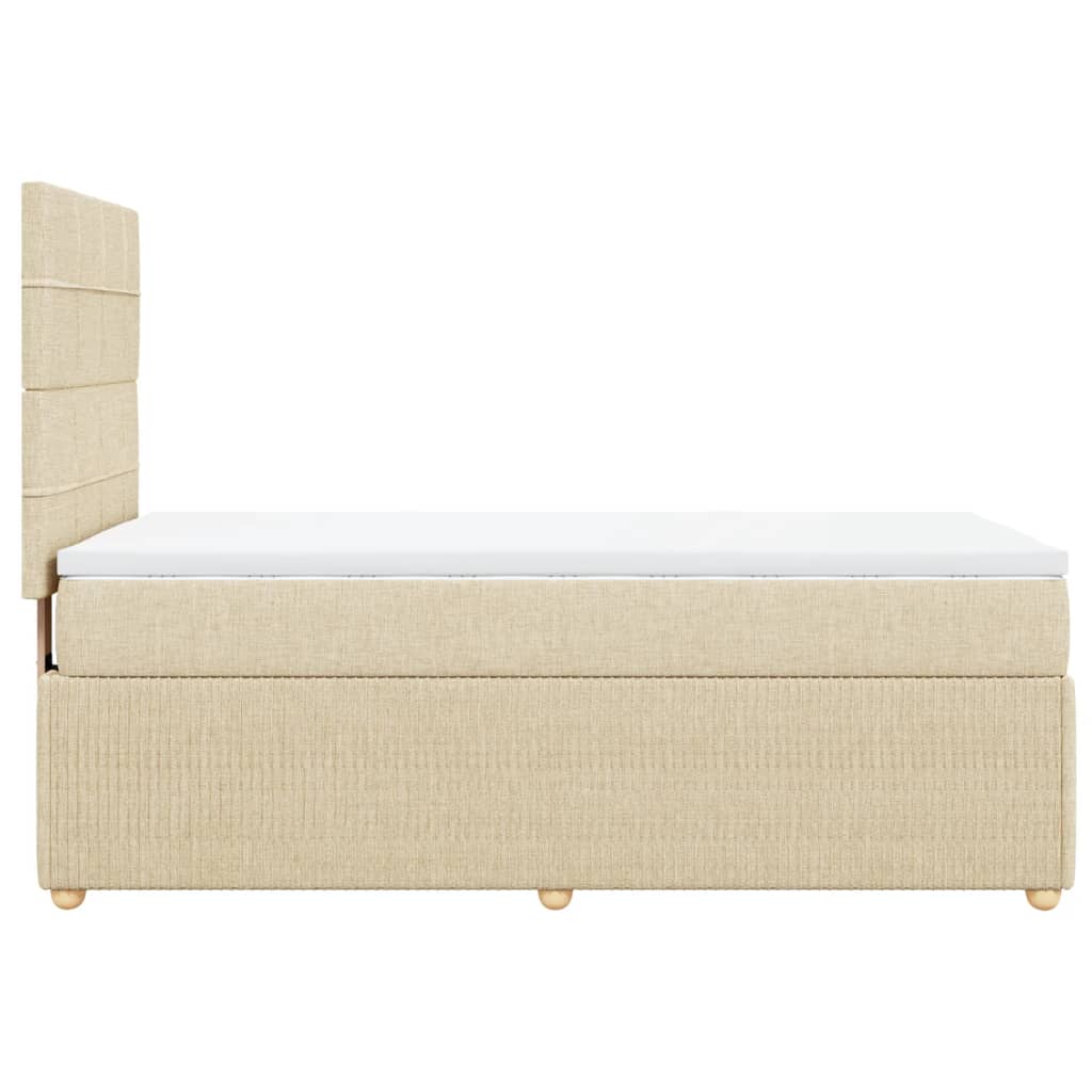 Boxspring met matras stof crèmekleurig 80x200 cm is nu te koop bij PeponiXL, paradijselijk wonen!