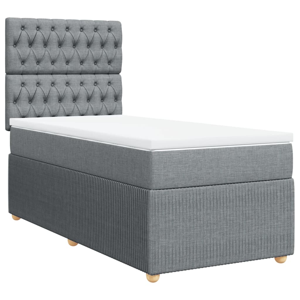Boxspring met matras stof lichtgrijs 80x200 cm is nu te koop bij PeponiXL, paradijselijk wonen!