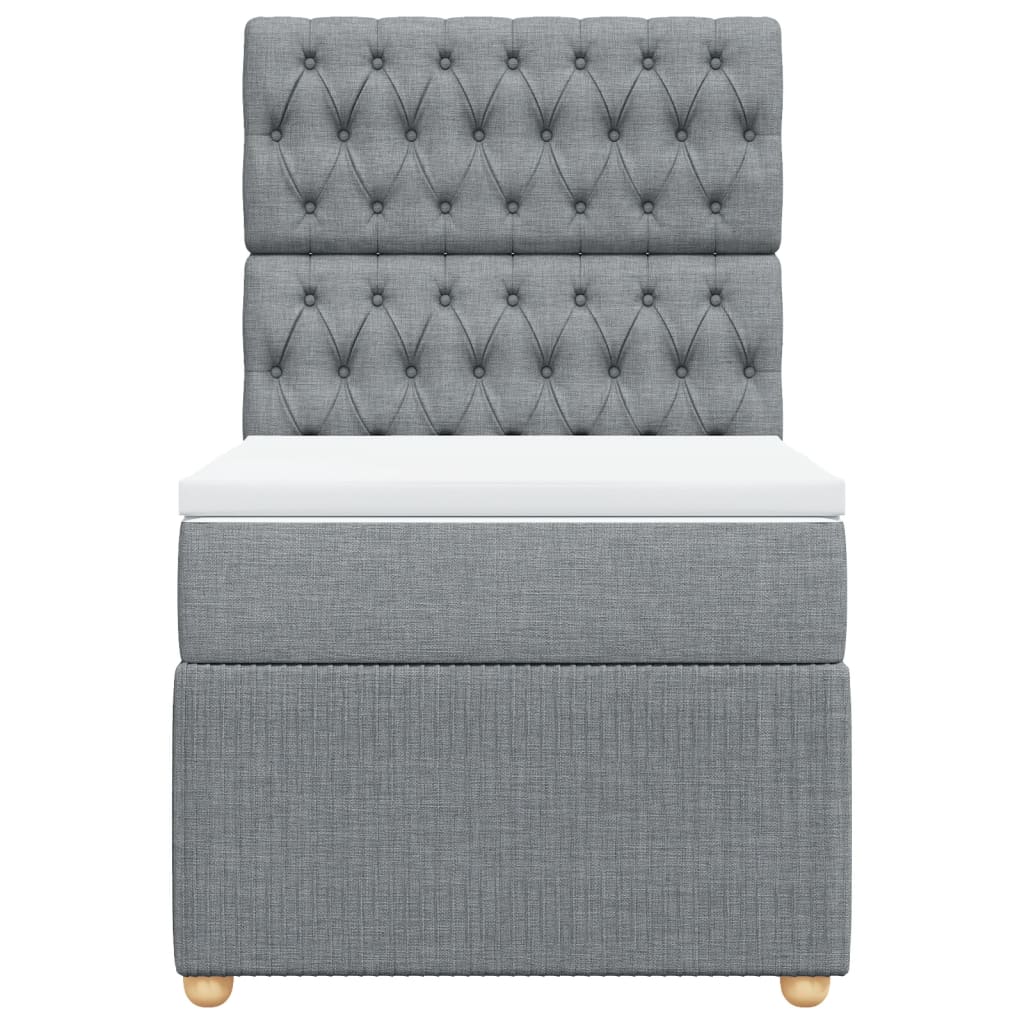 Boxspring met matras stof lichtgrijs 80x200 cm is nu te koop bij PeponiXL, paradijselijk wonen!