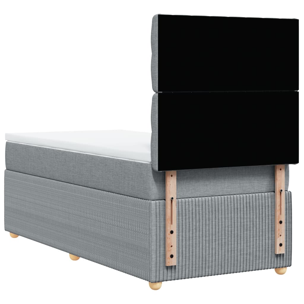 Boxspring met matras stof lichtgrijs 80x200 cm is nu te koop bij PeponiXL, paradijselijk wonen!