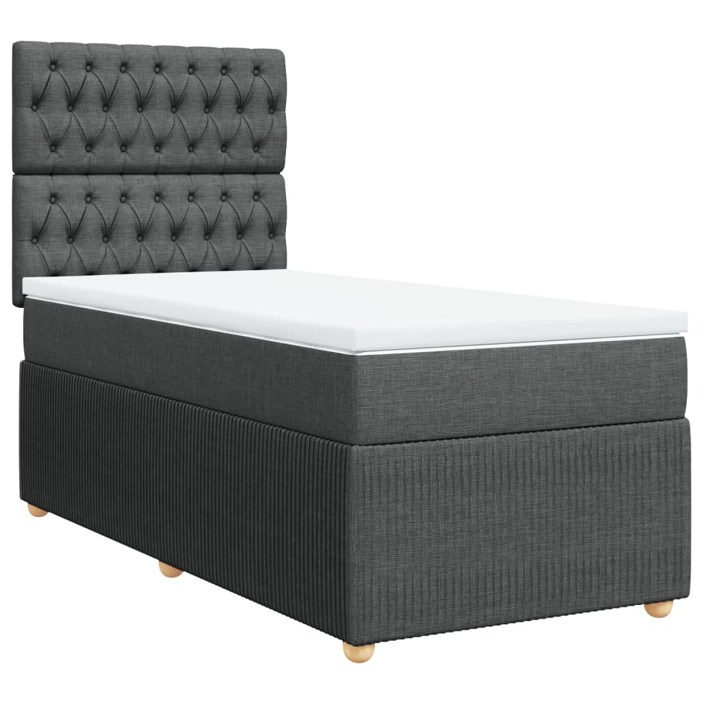 Boxspring met matras stof donkergrijs 80x200 cm is nu te koop bij PeponiXL, paradijselijk wonen!