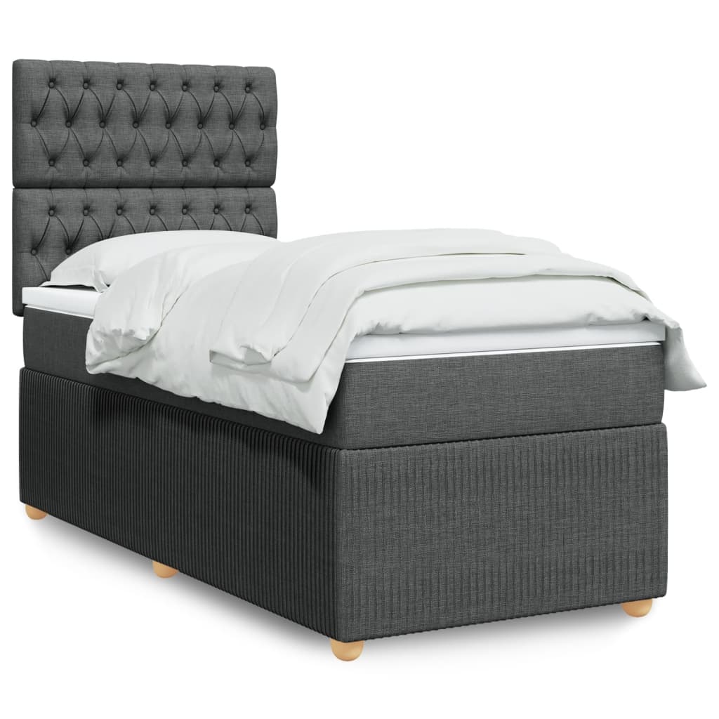 Boxspring met matras stof donkergrijs 80x200 cm is nu te koop bij PeponiXL, paradijselijk wonen!