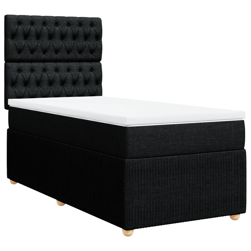 Boxspring met matras stof zwart 80x200 cm is nu te koop bij PeponiXL, paradijselijk wonen!