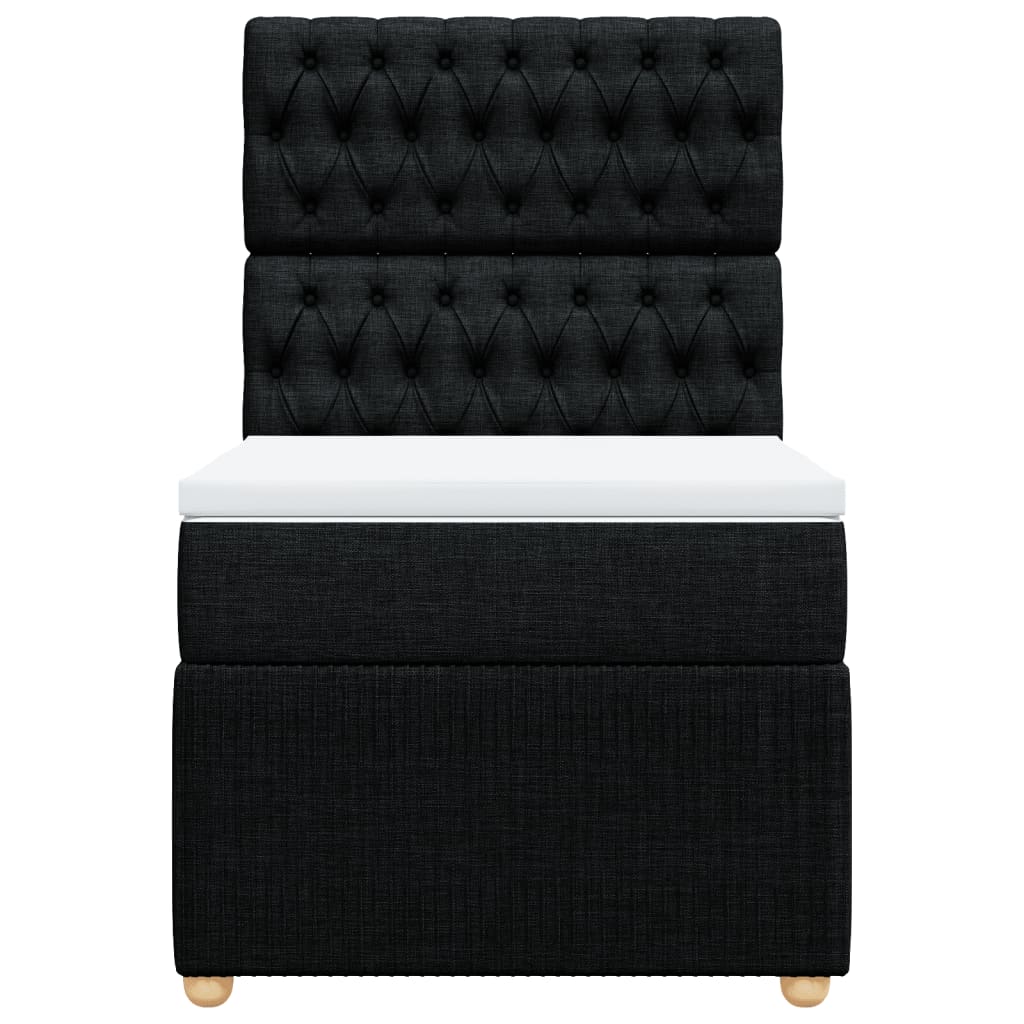 Boxspring met matras stof zwart 80x200 cm is nu te koop bij PeponiXL, paradijselijk wonen!
