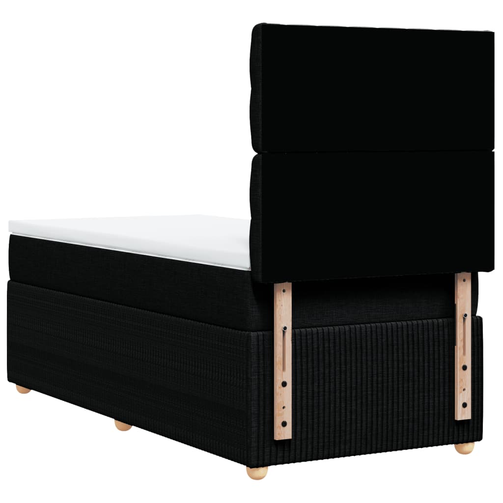 Boxspring met matras stof zwart 80x200 cm is nu te koop bij PeponiXL, paradijselijk wonen!