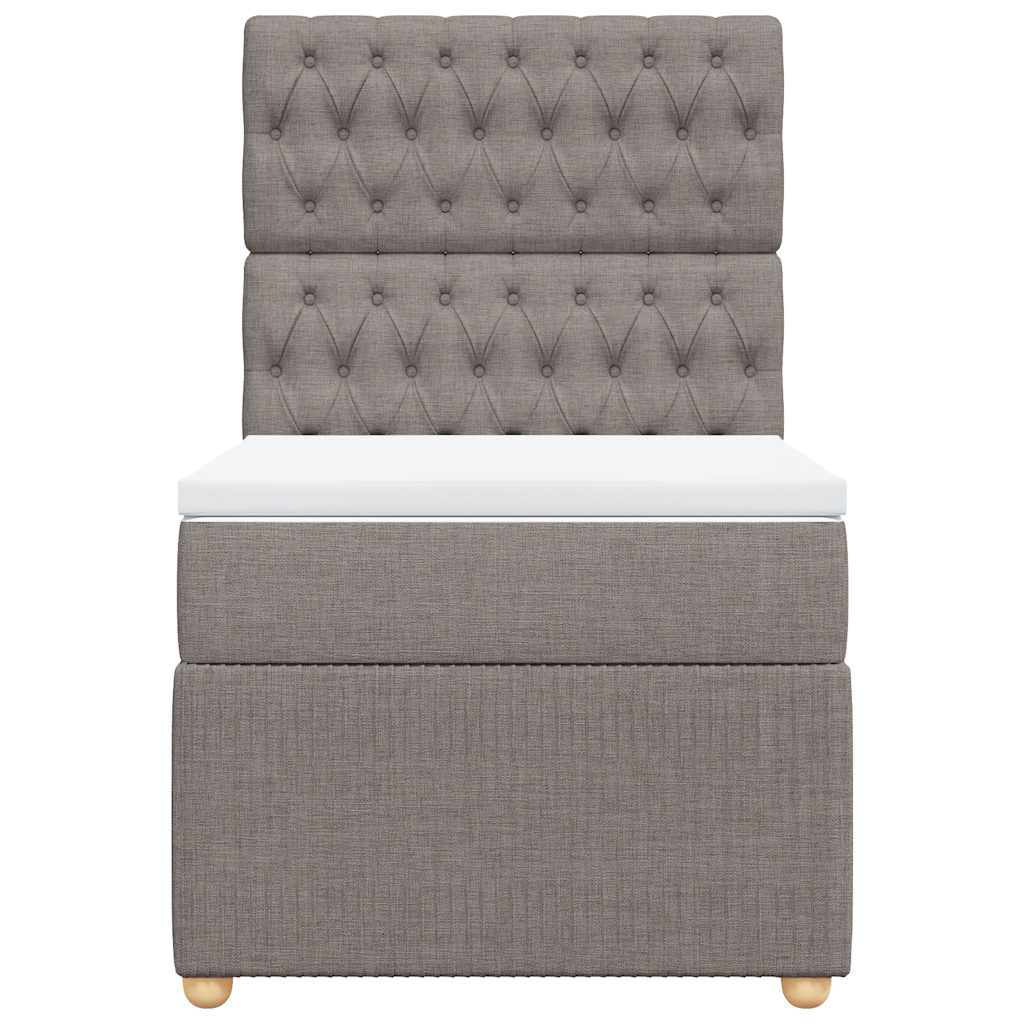 Boxspring met matras stof taupe 80x200 cm is nu te koop bij PeponiXL, paradijselijk wonen!