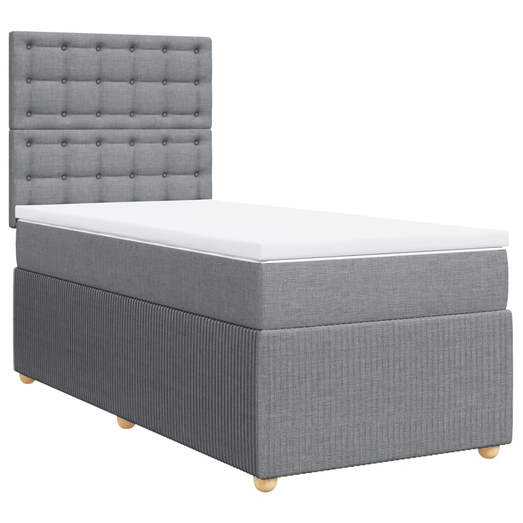 Boxspring met matras stof lichtgrijs 80x200 cm is nu te koop bij PeponiXL, paradijselijk wonen!
