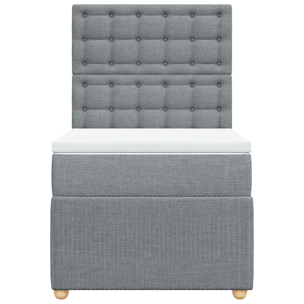 Boxspring met matras stof lichtgrijs 80x200 cm is nu te koop bij PeponiXL, paradijselijk wonen!