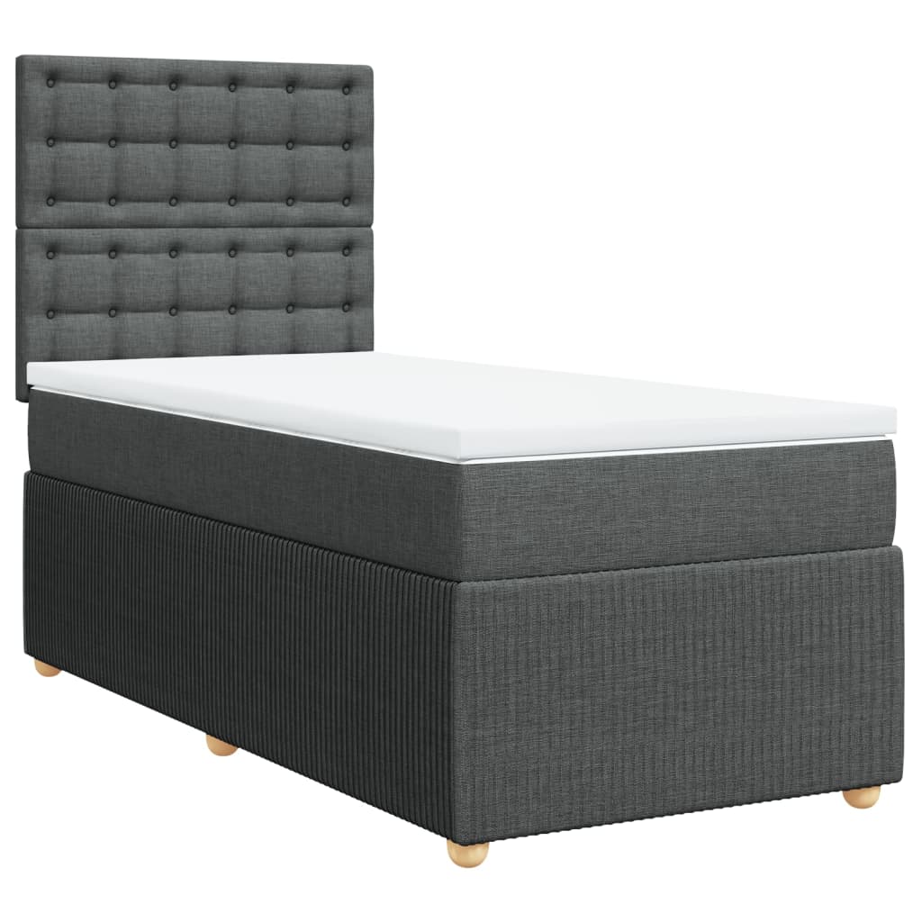 Boxspring met matras stof donkergrijs 80x200 cm is nu te koop bij PeponiXL, paradijselijk wonen!