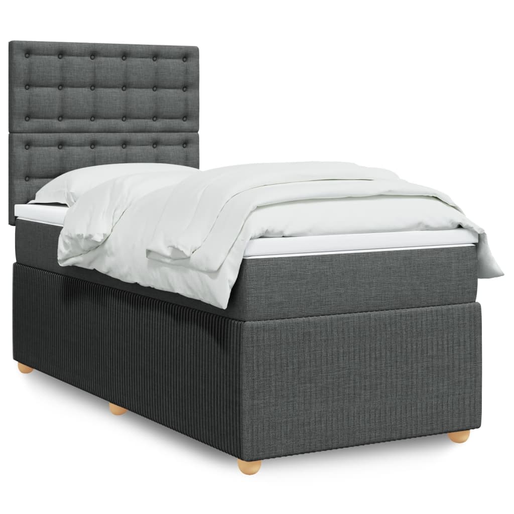 Boxspring met matras stof donkergrijs 80x200 cm is nu te koop bij PeponiXL, paradijselijk wonen!