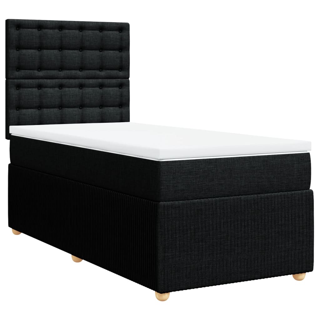 Boxspring met matras stof zwart 80x200 cm is nu te koop bij PeponiXL, paradijselijk wonen!