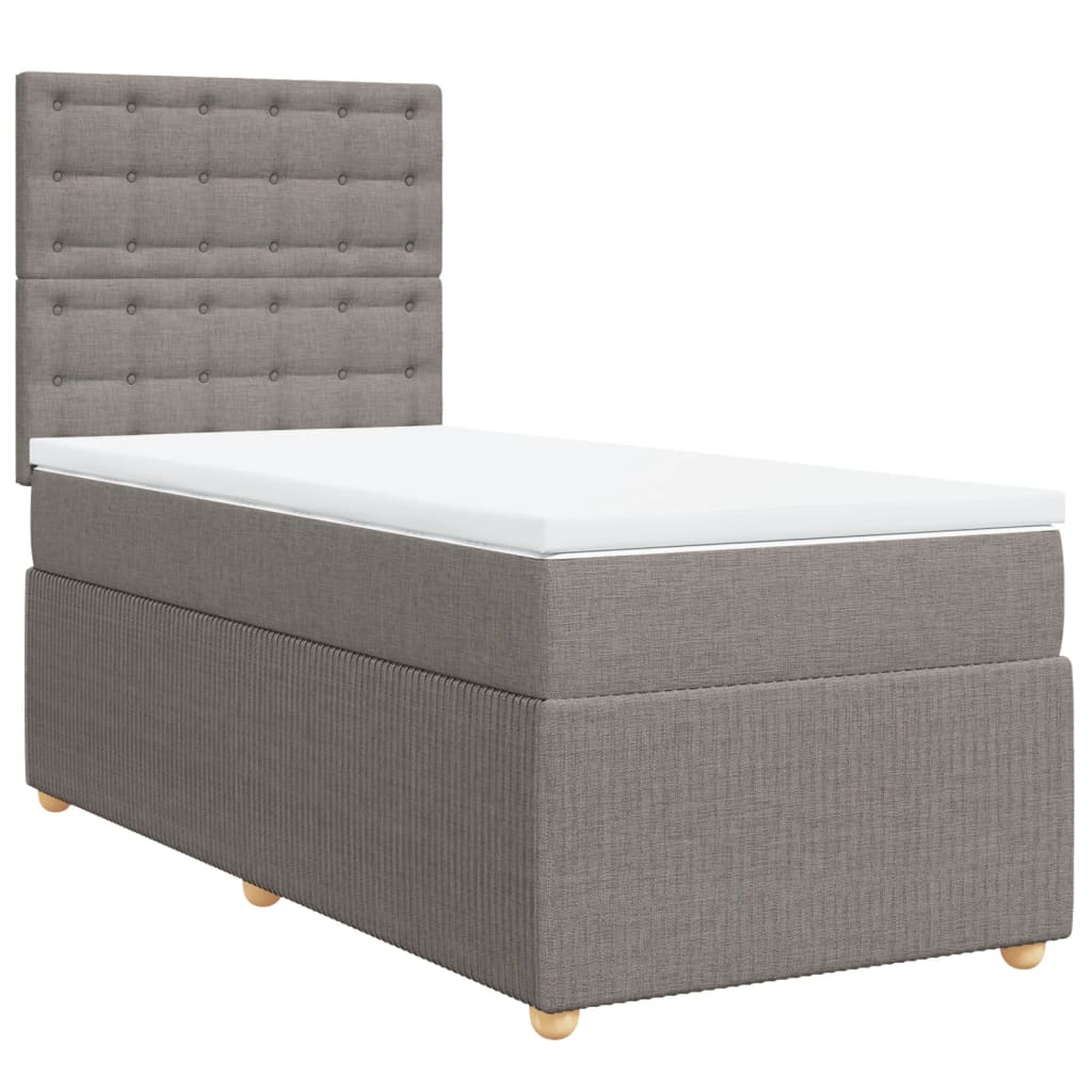 Boxspring met matras stof taupe 80x200 cm is nu te koop bij PeponiXL, paradijselijk wonen!