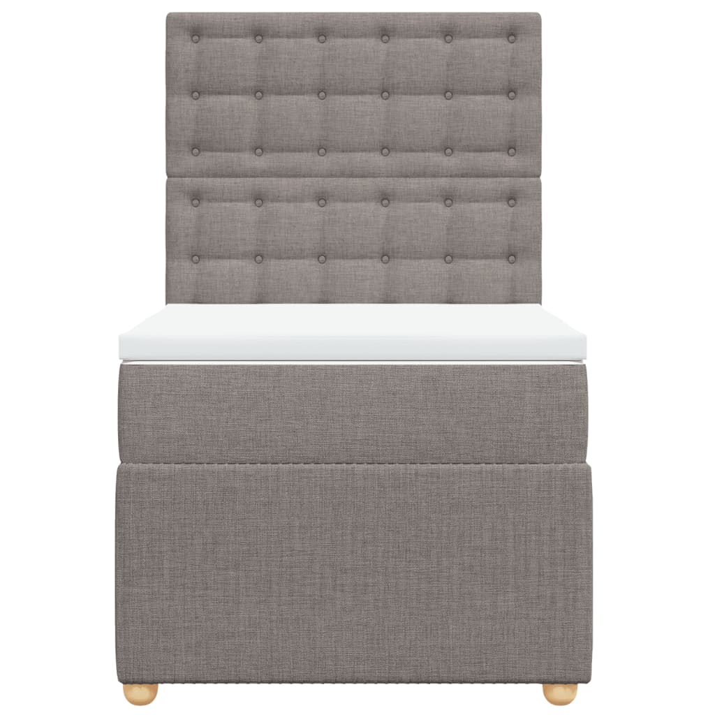 Boxspring met matras stof taupe 80x200 cm is nu te koop bij PeponiXL, paradijselijk wonen!