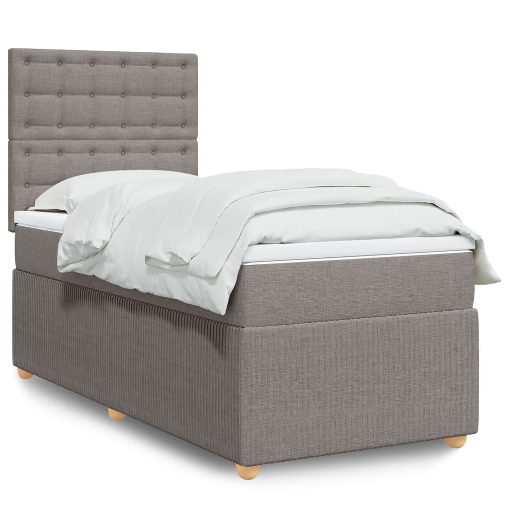 Boxspring met matras stof taupe 80x200 cm is nu te koop bij PeponiXL, paradijselijk wonen!