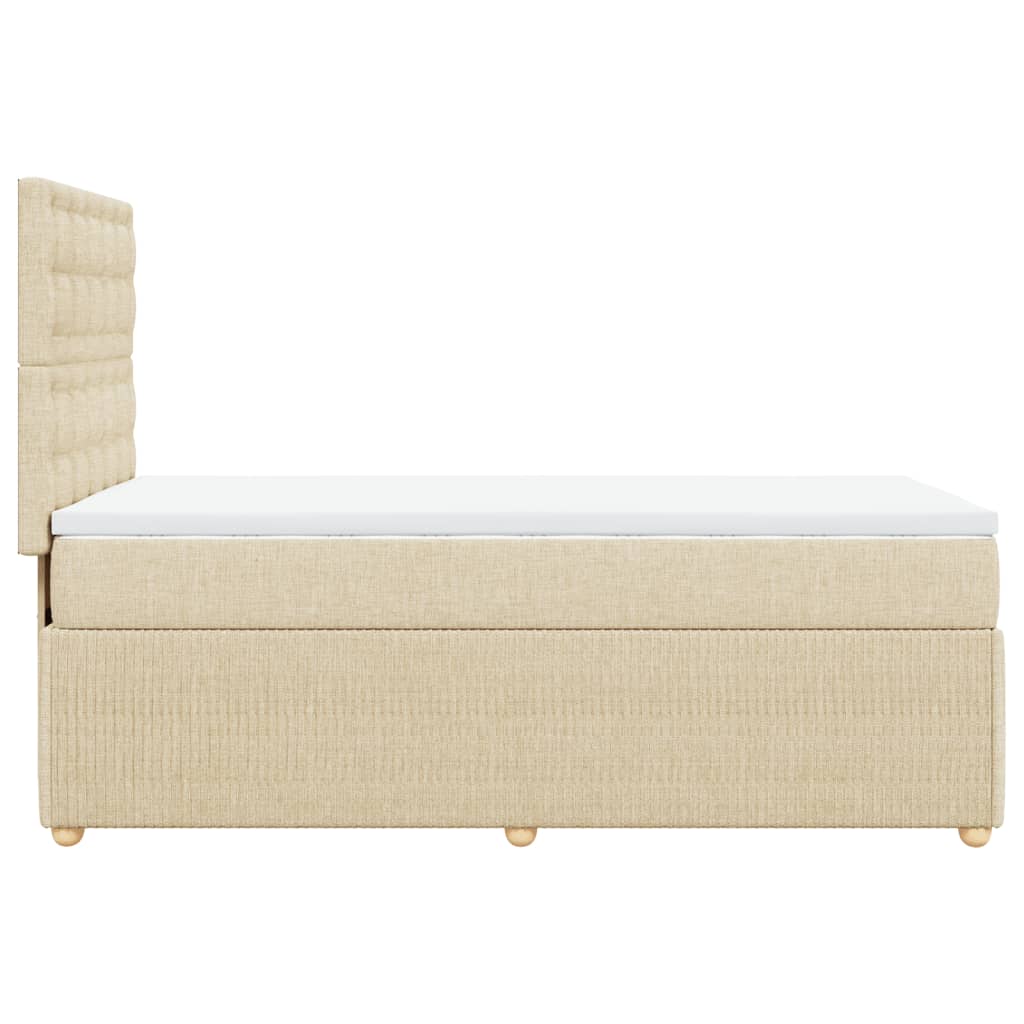 Boxspring met matras stof crèmekleurig 80x200 cm is nu te koop bij PeponiXL, paradijselijk wonen!