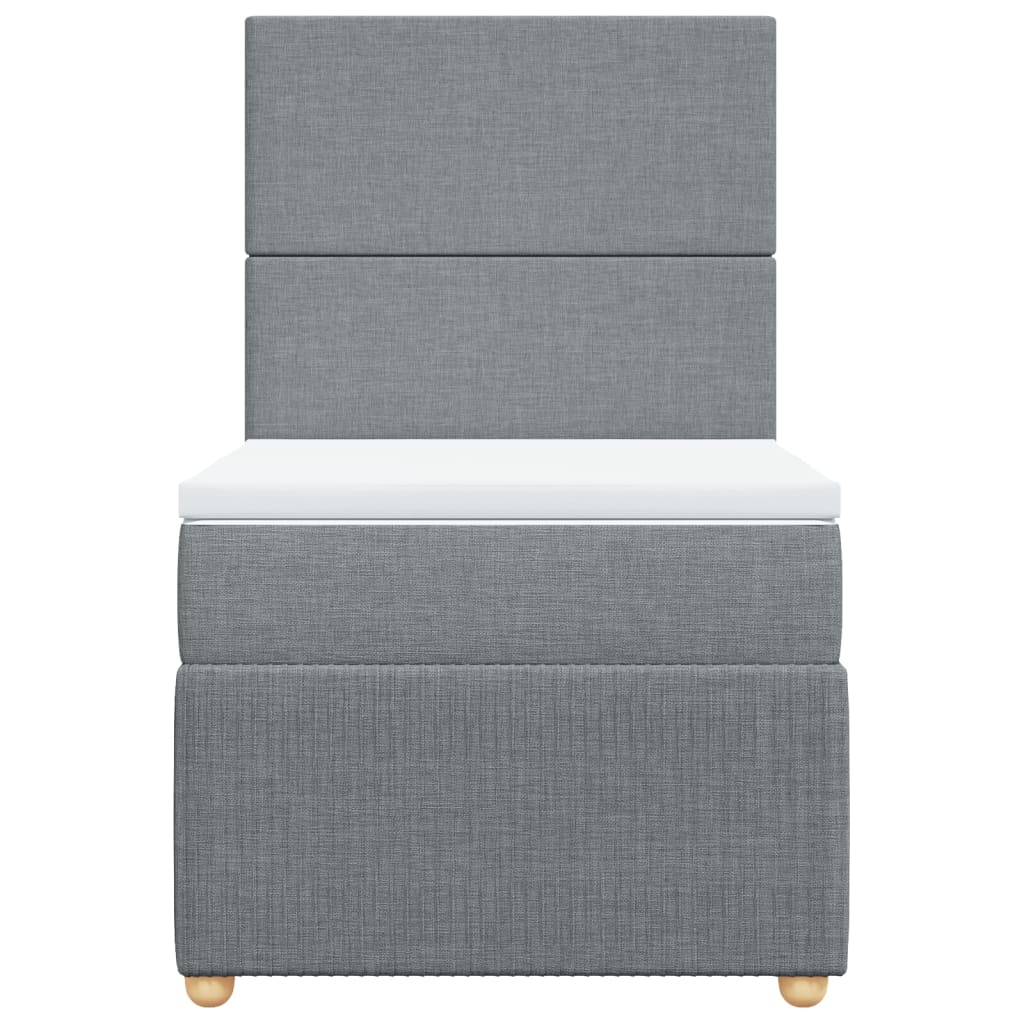 Boxspring met matras stof lichtgrijs 90x190 cm is nu te koop bij PeponiXL, paradijselijk wonen!