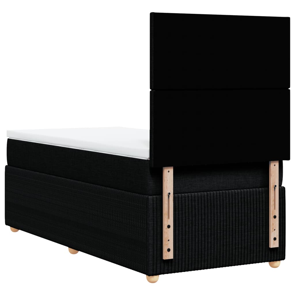 Boxspring met matras stof zwart 90x190 cm is nu te koop bij PeponiXL, paradijselijk wonen!