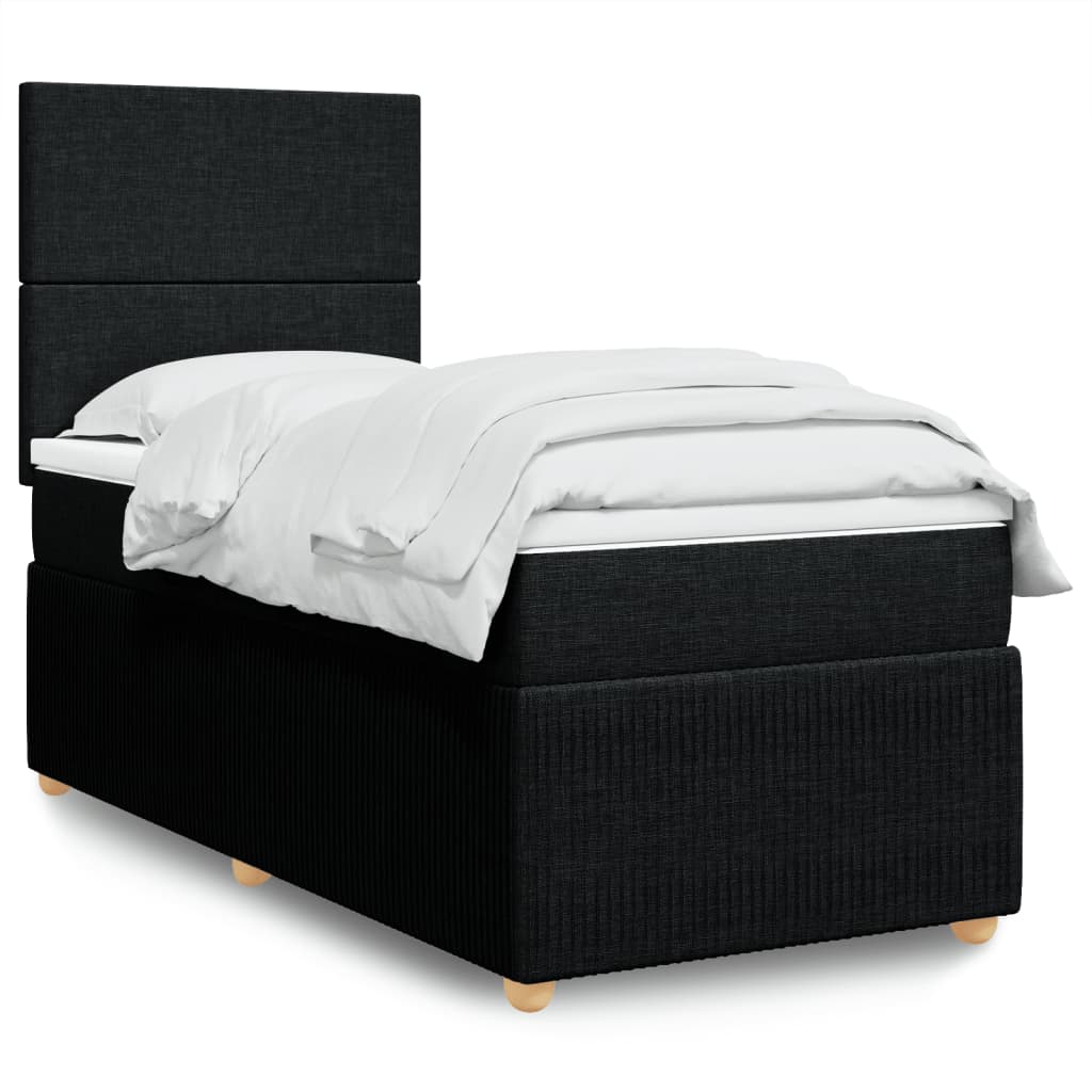 Boxspring met matras stof zwart 90x190 cm is nu te koop bij PeponiXL, paradijselijk wonen!
