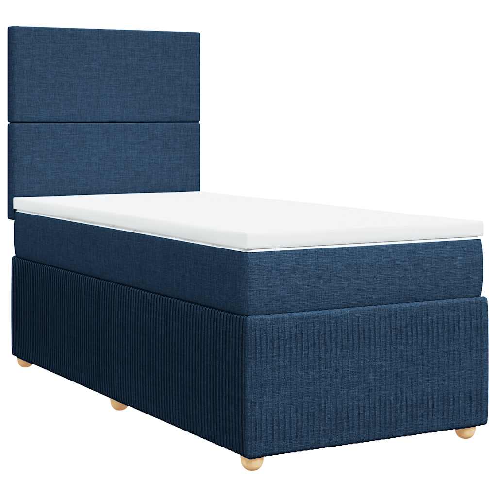Boxspring met matras stof blauw 90x190 cm is nu te koop bij PeponiXL, paradijselijk wonen!