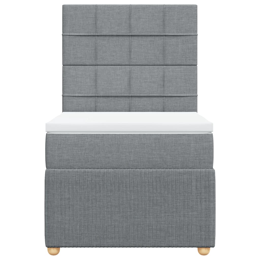 Boxspring met matras stof lichtgrijs 90x190 cm is nu te koop bij PeponiXL, paradijselijk wonen!