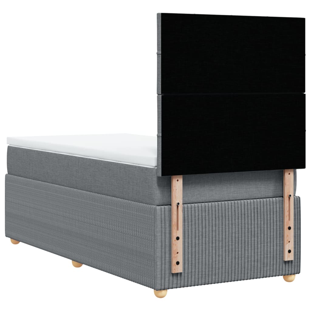 Boxspring met matras stof lichtgrijs 90x190 cm is nu te koop bij PeponiXL, paradijselijk wonen!