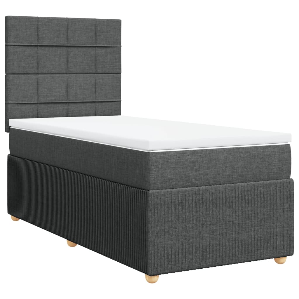 Boxspring met matras stof donkergrijs 90x190 cm is nu te koop bij PeponiXL, paradijselijk wonen!