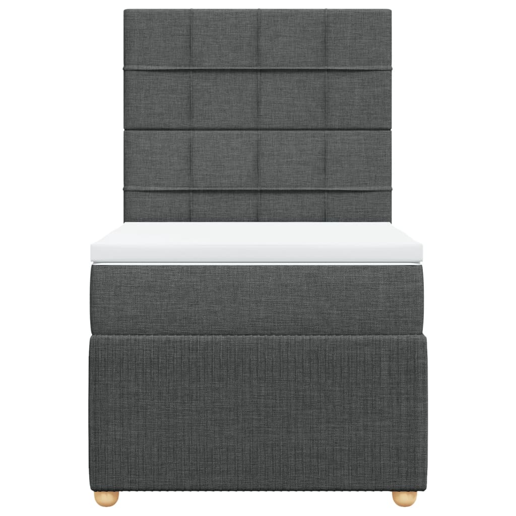 Boxspring met matras stof donkergrijs 90x190 cm is nu te koop bij PeponiXL, paradijselijk wonen!
