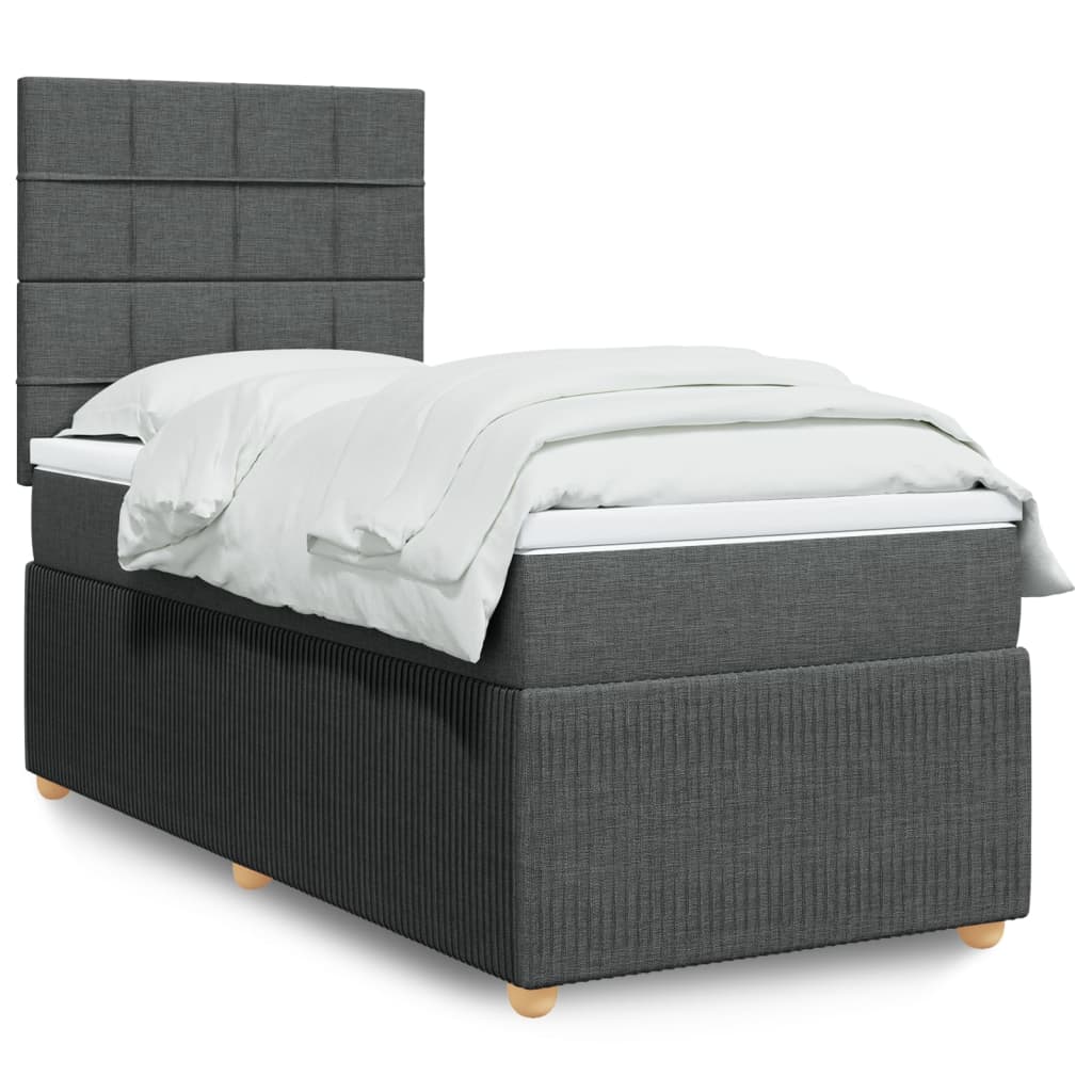 Boxspring met matras stof donkergrijs 90x190 cm is nu te koop bij PeponiXL, paradijselijk wonen!