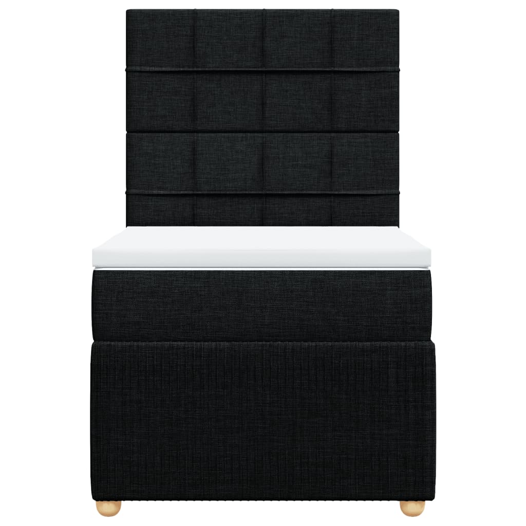 Boxspring met matras stof zwart 90x190 cm is nu te koop bij PeponiXL, paradijselijk wonen!