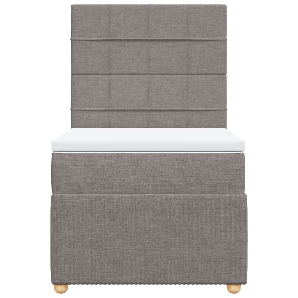 Boxspring met matras stof taupe 90x190 cm is nu te koop bij PeponiXL, paradijselijk wonen!