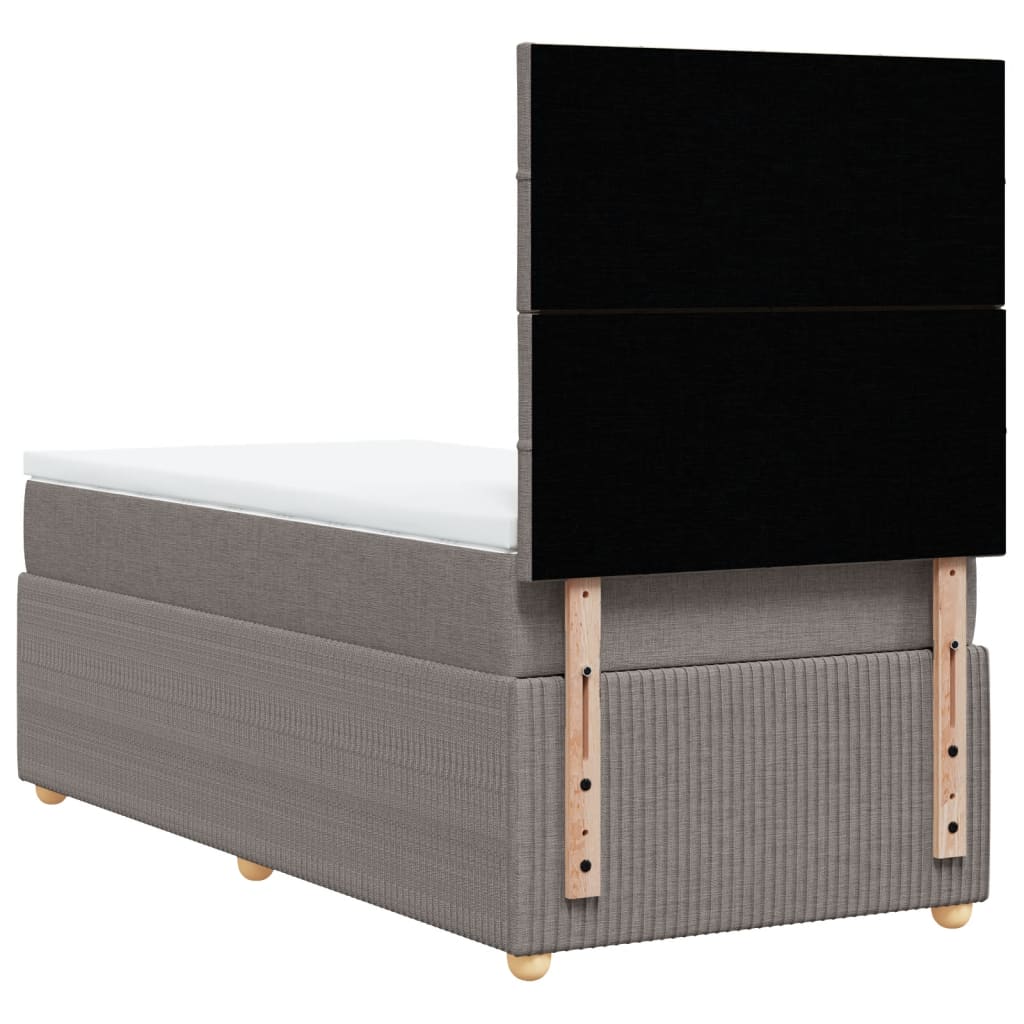 Boxspring met matras stof taupe 90x190 cm is nu te koop bij PeponiXL, paradijselijk wonen!