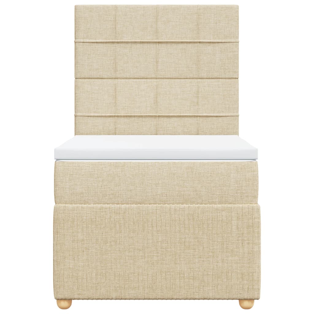 Boxspring met matras stof crèmekleurig 90x190 cm is nu te koop bij PeponiXL, paradijselijk wonen!
