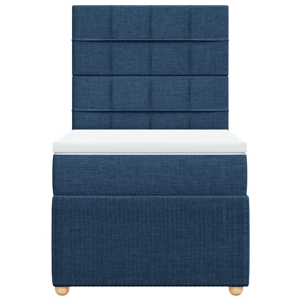 Boxspring met matras stof blauw 90x190 cm is nu te koop bij PeponiXL, paradijselijk wonen!