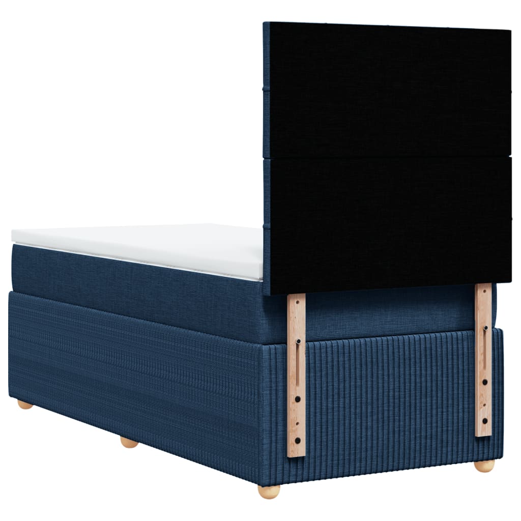 Boxspring met matras stof blauw 90x190 cm is nu te koop bij PeponiXL, paradijselijk wonen!