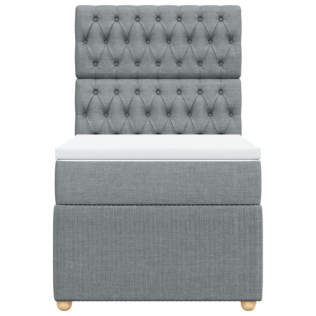 Boxspring met matras stof lichtgrijs 90x190 cm is nu te koop bij PeponiXL, paradijselijk wonen!