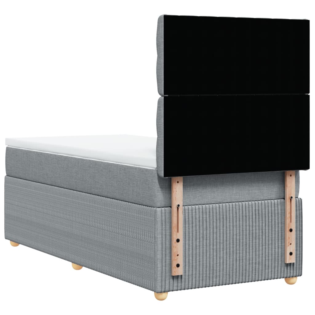 Boxspring met matras stof lichtgrijs 90x190 cm is nu te koop bij PeponiXL, paradijselijk wonen!