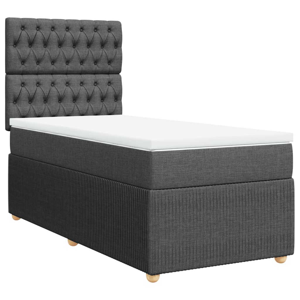 Boxspring met matras stof donkergrijs 90x190 cm is nu te koop bij PeponiXL, paradijselijk wonen!