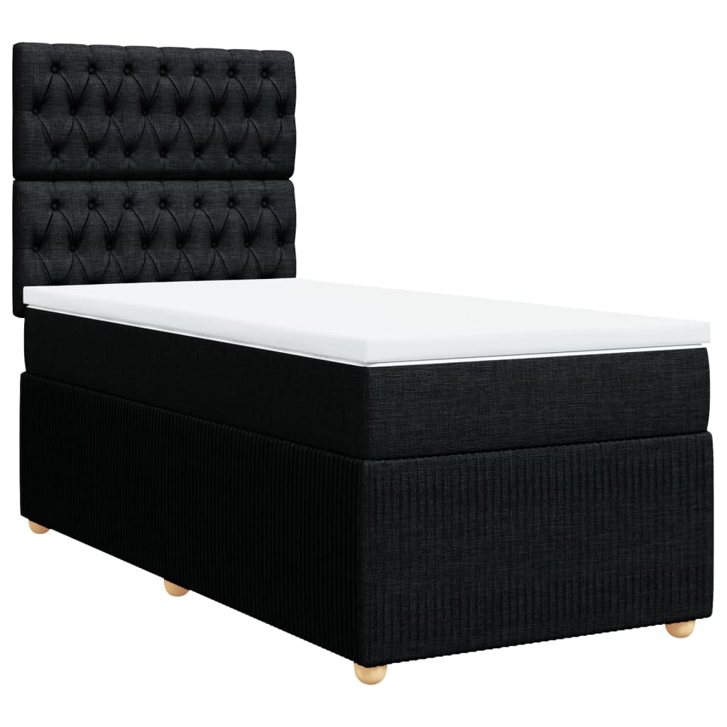 Boxspring met matras stof zwart 90x190 cm is nu te koop bij PeponiXL, paradijselijk wonen!