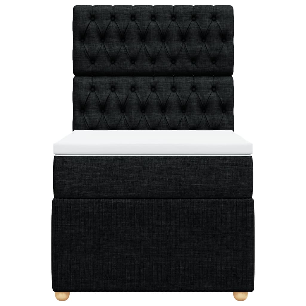 Boxspring met matras stof zwart 90x190 cm is nu te koop bij PeponiXL, paradijselijk wonen!