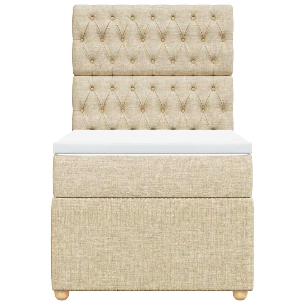 Boxspring met matras stof crèmekleurig 90x190 cm is nu te koop bij PeponiXL, paradijselijk wonen!