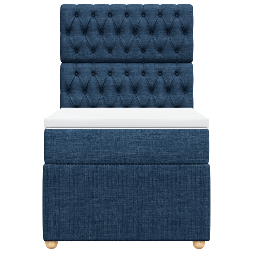 Boxspring met matras stof blauw 90x190 cm is nu te koop bij PeponiXL, paradijselijk wonen!