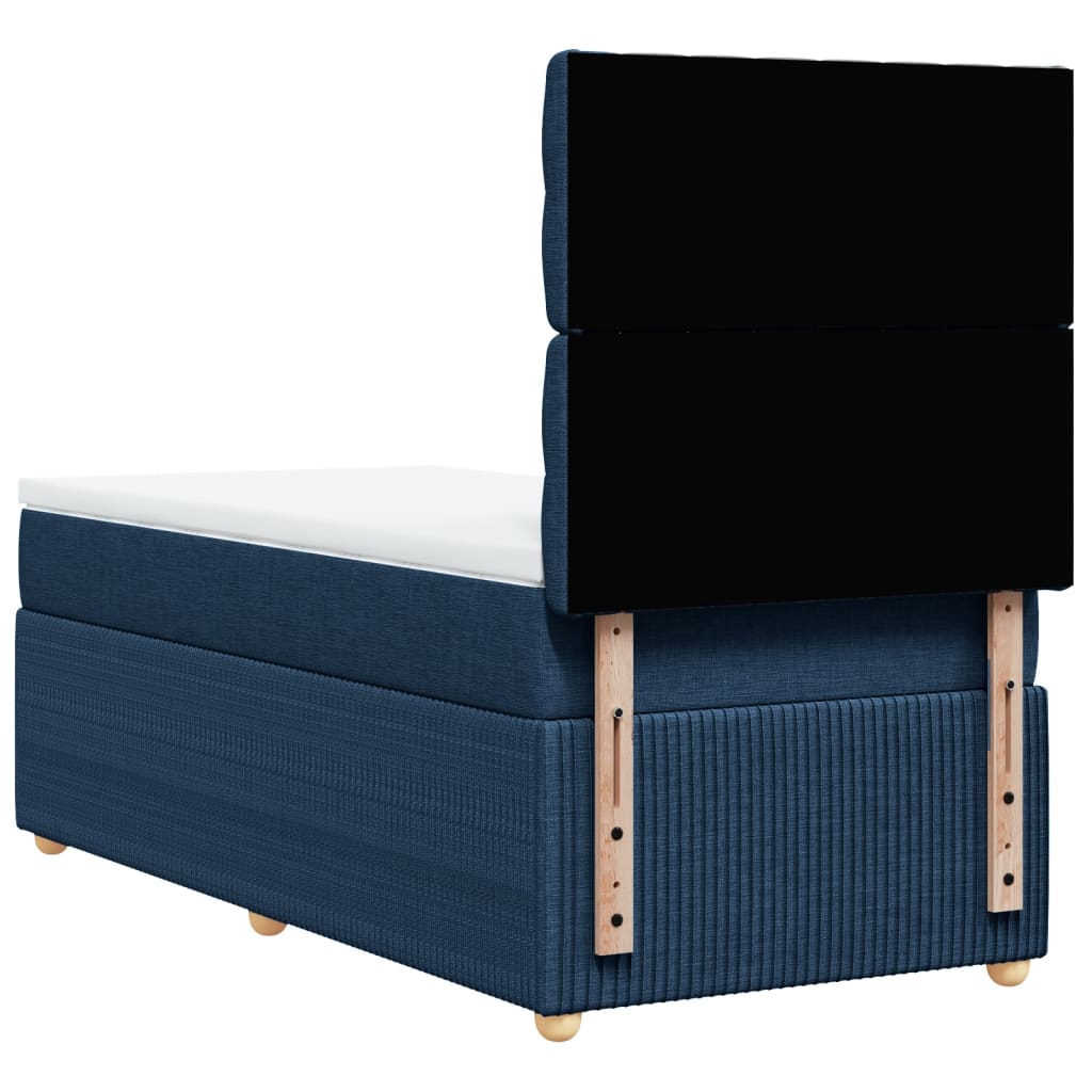 Boxspring met matras stof blauw 90x190 cm is nu te koop bij PeponiXL, paradijselijk wonen!