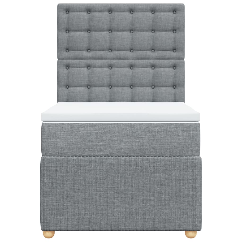 Boxspring met matras stof lichtgrijs 90x190 cm is nu te koop bij PeponiXL, paradijselijk wonen!