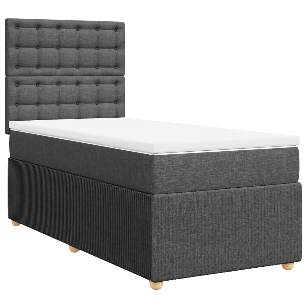 Boxspring met matras stof donkergrijs 90x190 cm is nu te koop bij PeponiXL, paradijselijk wonen!