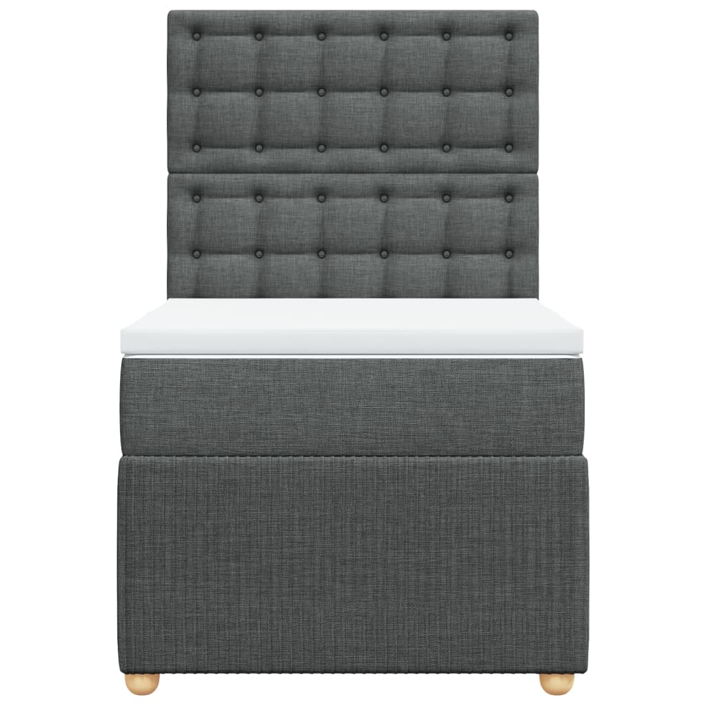 Boxspring met matras stof donkergrijs 90x190 cm is nu te koop bij PeponiXL, paradijselijk wonen!
